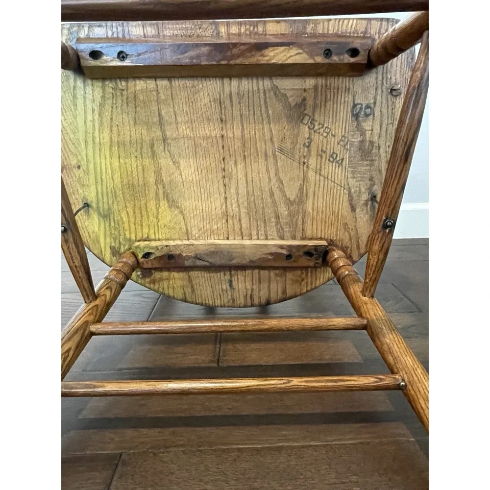 Antique 19th Century Primitive Barrel Back Oak Pub‎ Chair Captain's Chair